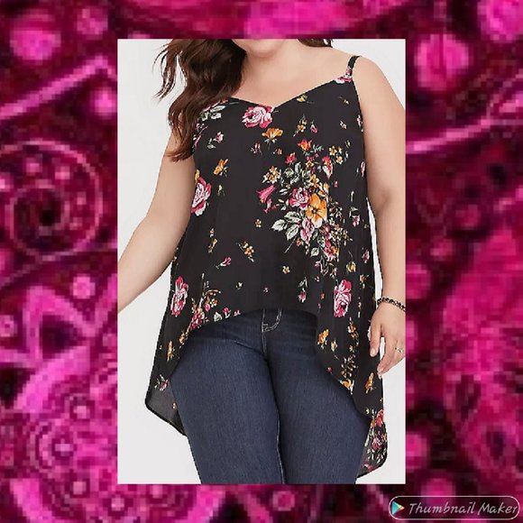 torrid Tops - EUC Size 2 Torrid Floral Split Back Top